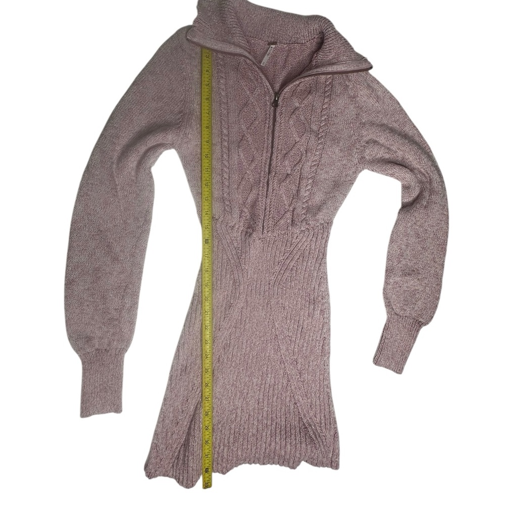 NEW Free People Mont Blanc Mini Sweater Dress M Dusty Pink - Picture 6 of 9